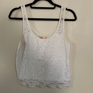 White Lace Hollister Tank Top Size M